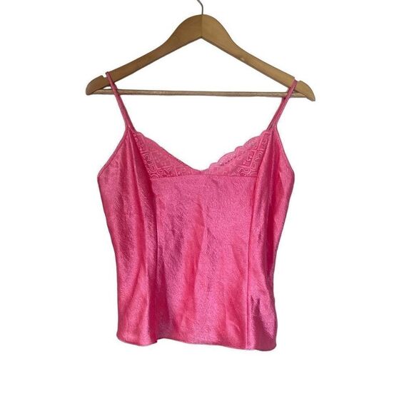 Vintage Victoria’s Secret Cami Crinkle Satin Pink Tank Top Gold Label Adjustable - Picture 11 of 11